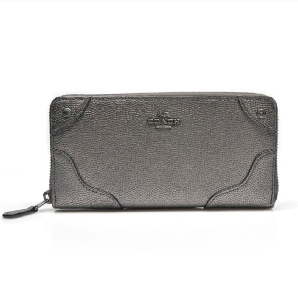 COACH Mickie Metallic Leather Wallet NWOT